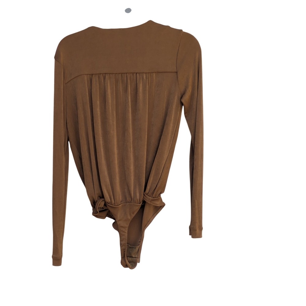 Free People Intimately Golden Nugget Draped Wrap Bodysuit OB1064738 Large NWT - Picture 4 of 5